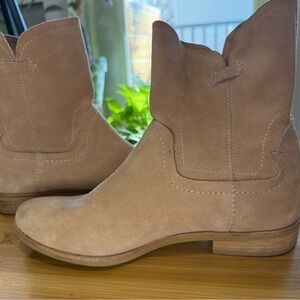 Splendid Light Tan Suede Ankle Booties Palisades Boho Western Coastal Cowgirl 6